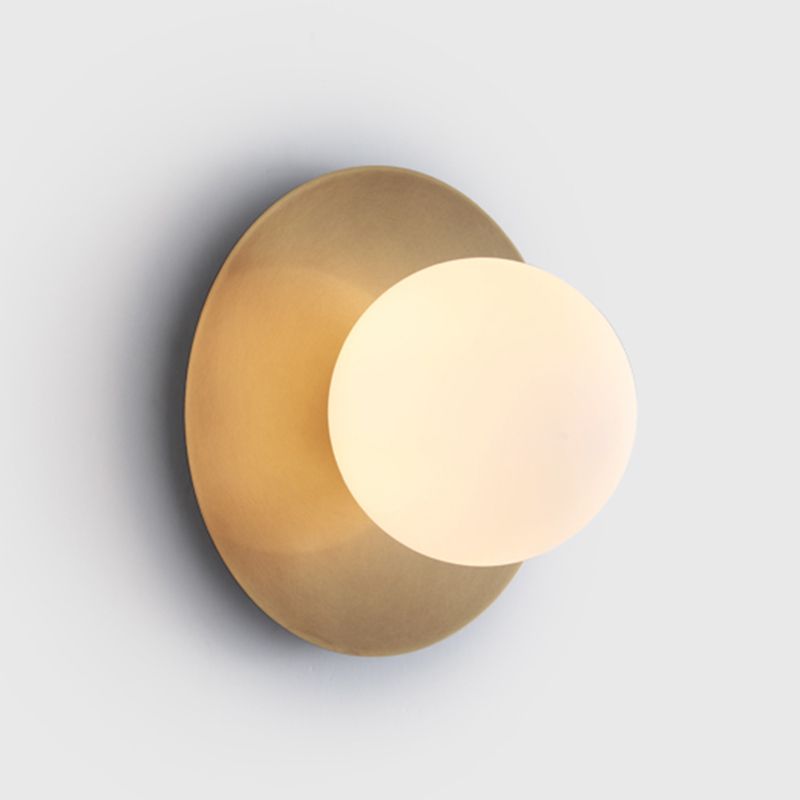 Orb Wall Mounted Light Fixture Contemporary Style Glass Flush Mount Wall Sconce for Bedroom