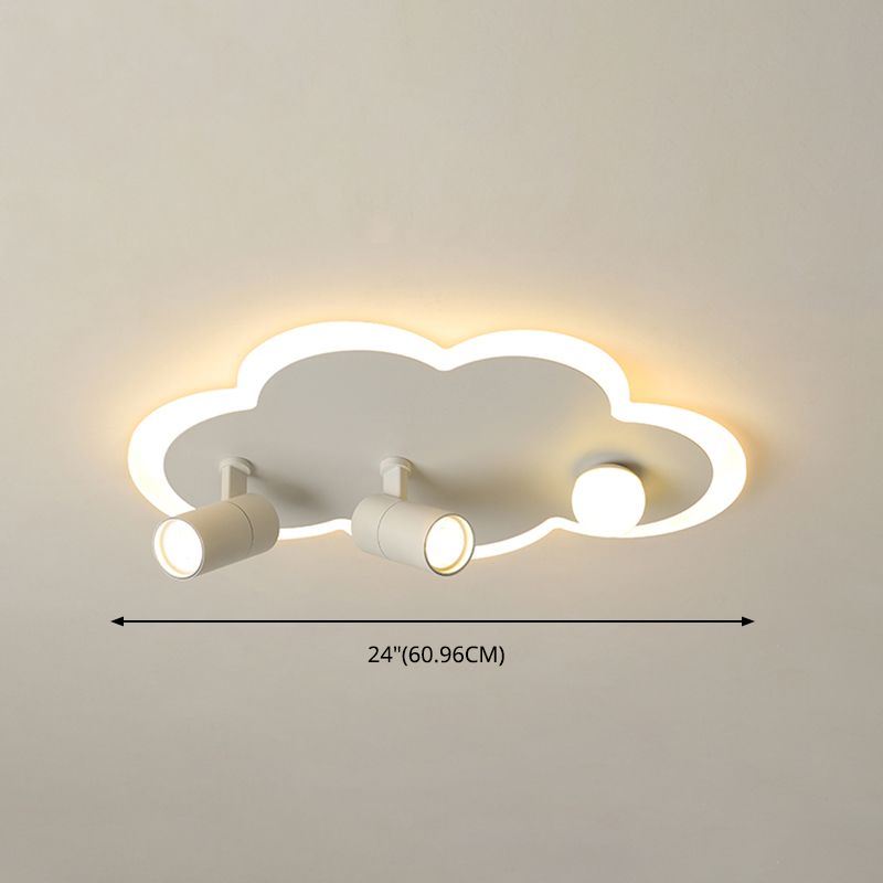 Projecteur LED encastré en fer en forme de nuage, plafonnier moderne à 3 lumières pour chambre à coucher