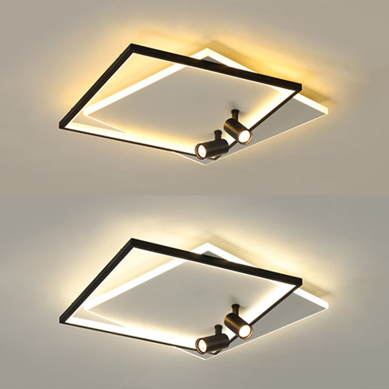 Ultra-dunne Flush Plafond Verlichting Nieuwe Moderne Metal Flush Mount in zwart voor de woonkamer