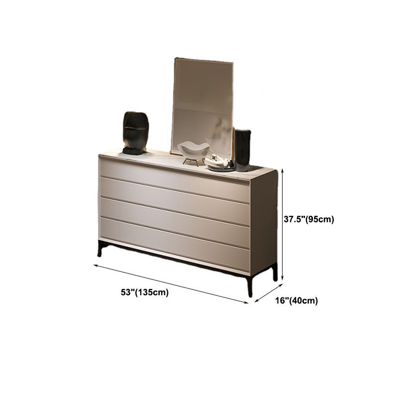 Contemporary Chest Bedroom Stone Storage Chest in White with 8 Drawers