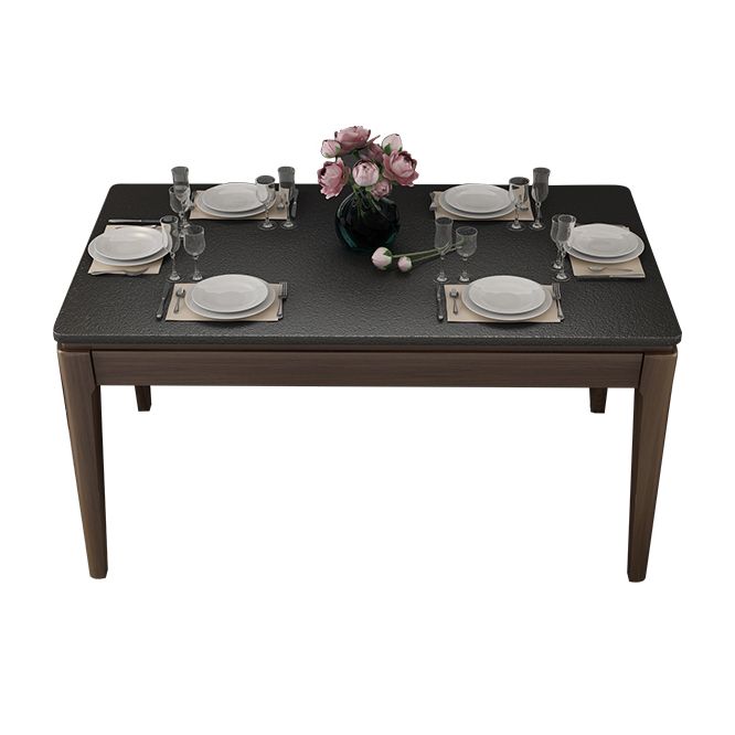 Sintered Stone Dining Table Mid-Century Modern Style 4 Legs Base Table for Dining Room