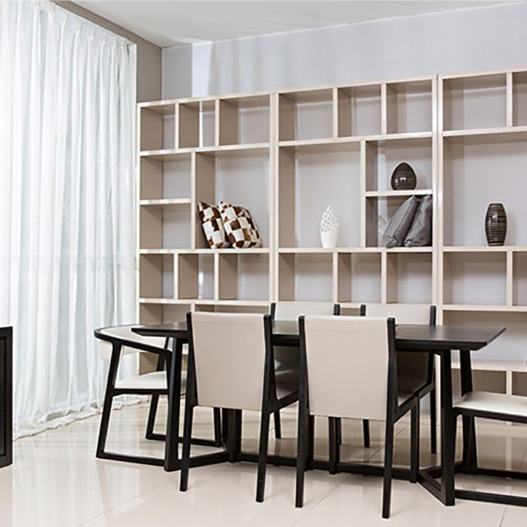 Modern Wood Glam Dining Chair Side Open Back Chair for Kitchen