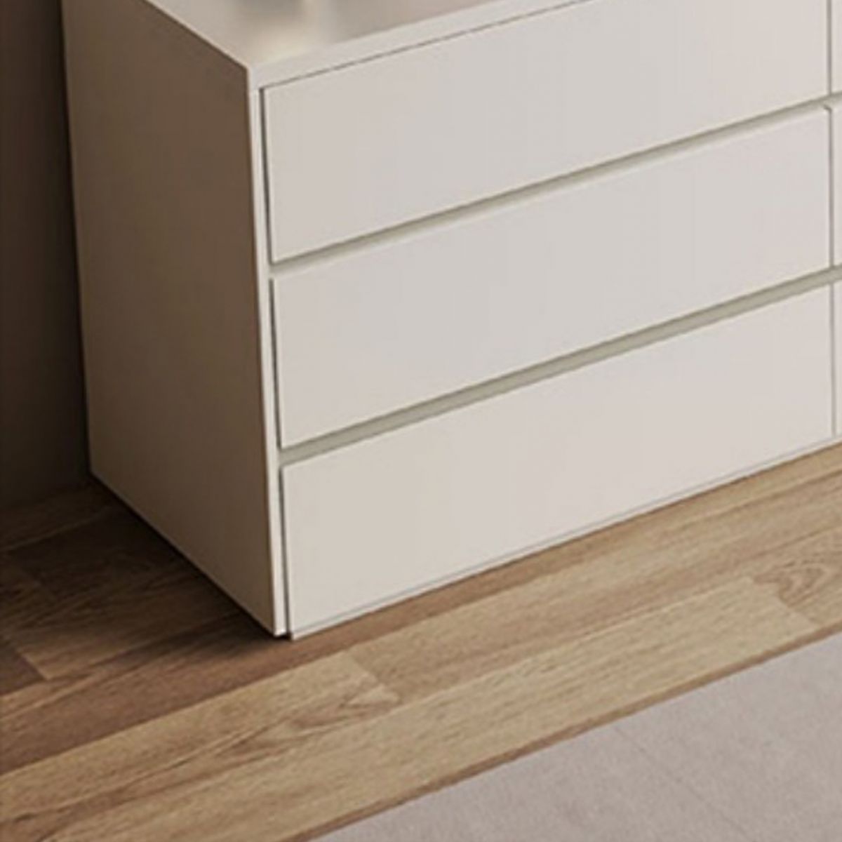 Contemporary 6-Drawer Make-up Dressing Table and Stool - 29.5" H