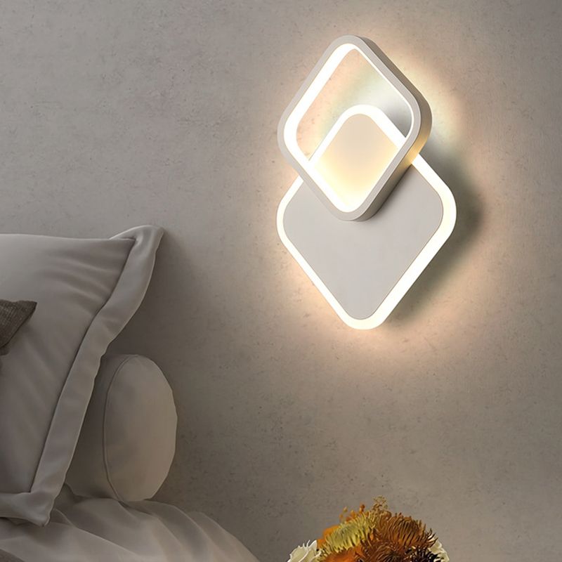 Geometric Wall Lighting Contemporary Metal Wall Sconce in White