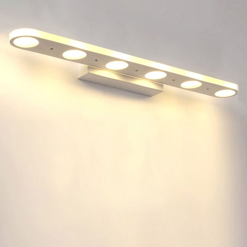 Contemporary Circles Wall Lighting Fixture Acrylic LED Bathroom Wall Mounted Lamp in White