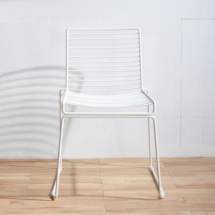Metal Modern Style Side Chair Ladder Back Chair for Patio Use