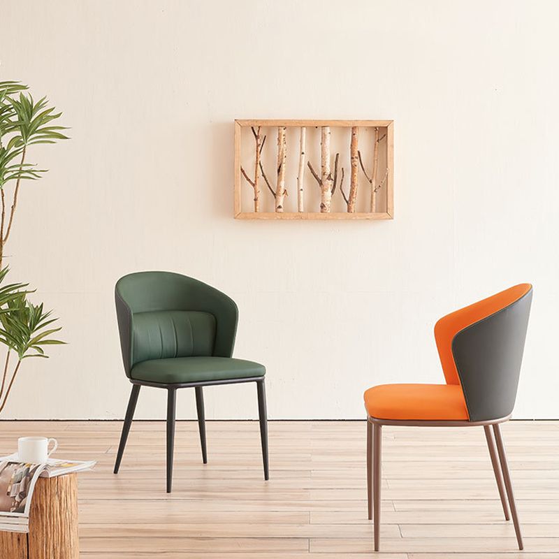 Contemporary Style Chair Armless Side Chairs with Metal Legs