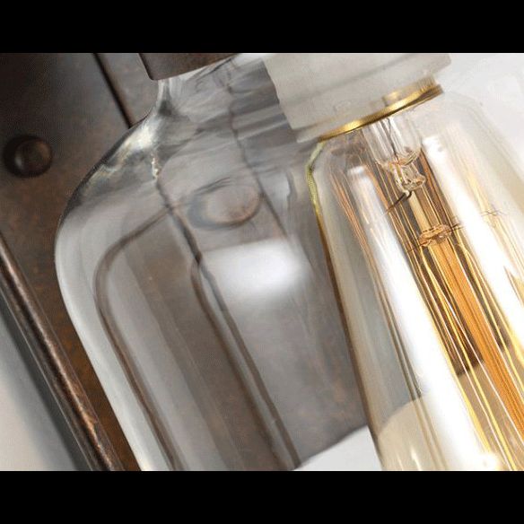 Vintage Industrial Bottle Wall Mounted Lights Glass Flush Mount Wall Sconce for Coffee Shop