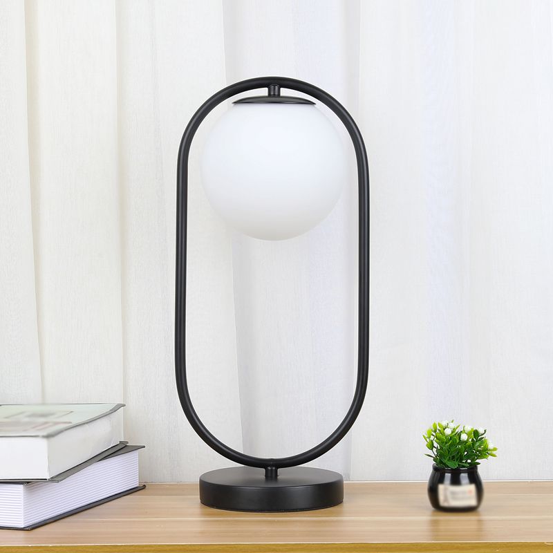 Glass Ball Shade Desk Lamp Household Desk Lighting Fixture for Sitting Room