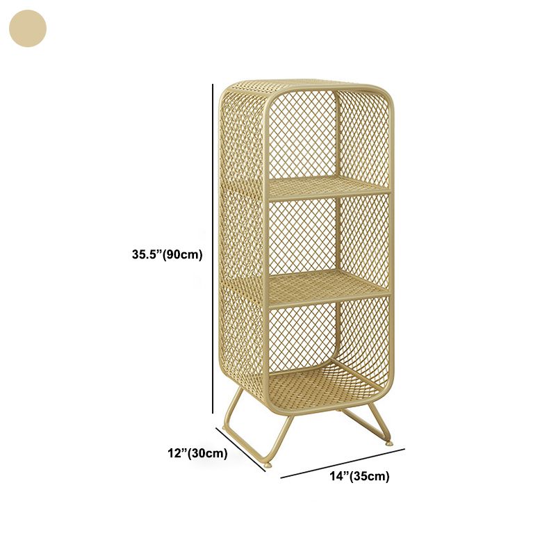 Light Luxury Metal Bookcase Shelf Closed Back Bookcase for Study Room