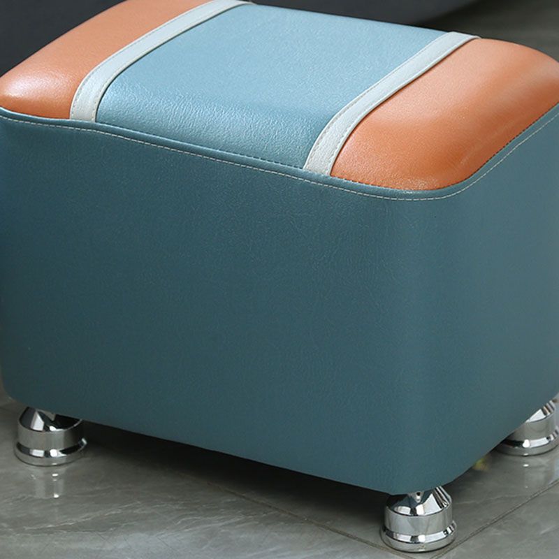Color Matching Leather Standard Stool Modern Style Simple Rectangular Stool