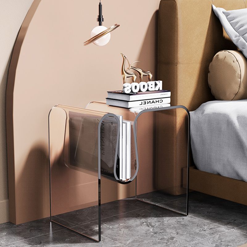 11" Wide Glam Side Table Sled Clear Acrylic Accent Side Table