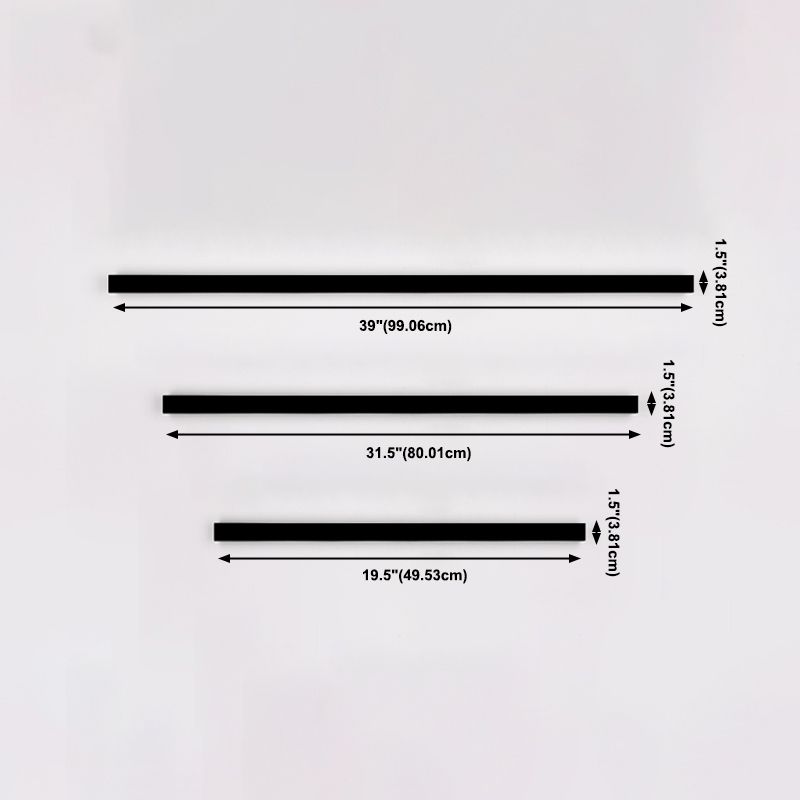 Moderner einfacher Stil Linearer Schatten Wandleuchten Metal 1 Leichte Leuchten im schwarzen Finish