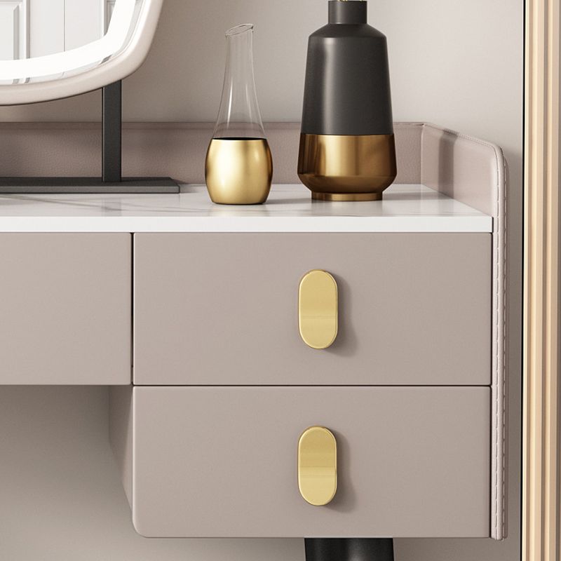 3 Drawers Makeup Table Desk Vanity Faux Leather Vanity Table