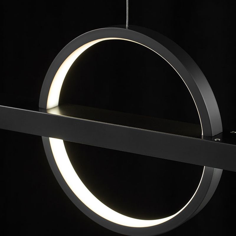 Nordic LED Island Lighting Fixture Minimalist Metallic Pendant Light for Dining Room