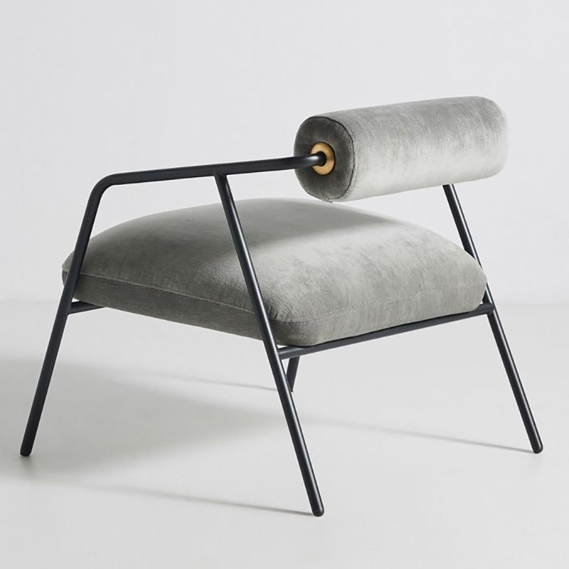Solid Color Side Chair Sloped Arms Include Chair for Living Room