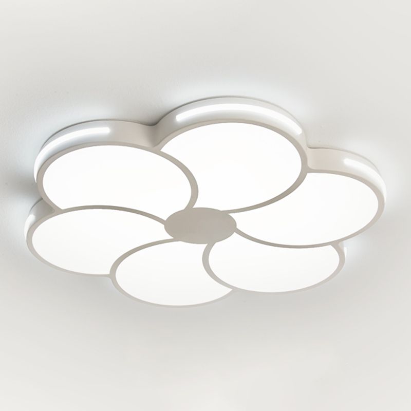 White Flower Ceiling Light Fixture Modernism Flush Mount for Bedroom