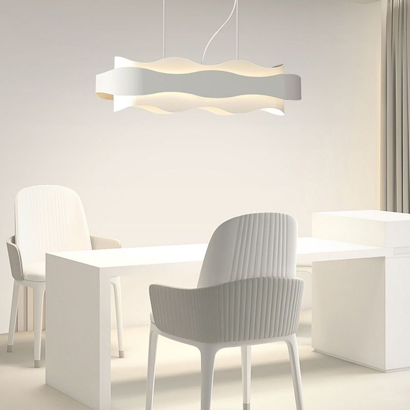 Modern Metal Pendant Light Geometric Shape Island Light with Acrylic Shade for Living Room