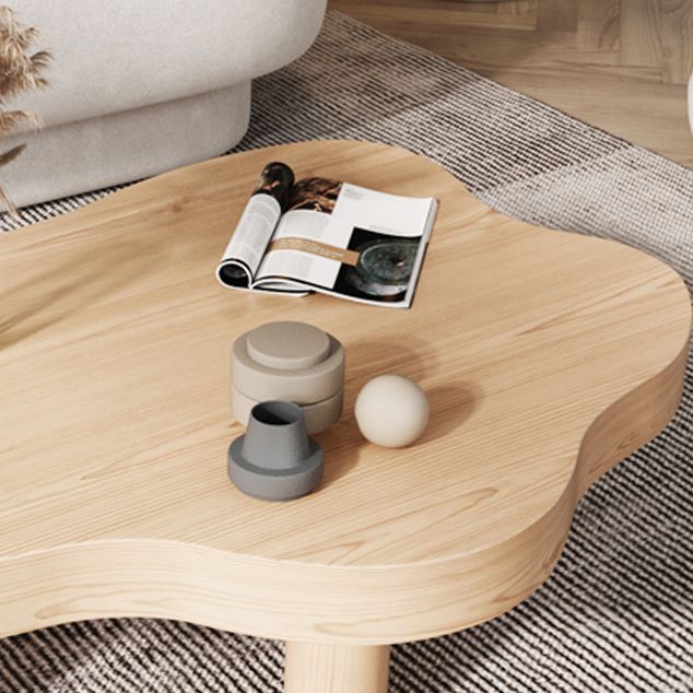 3 Legs Cocktail Table Nordic Solid Wood Free Form Single Coffee Table