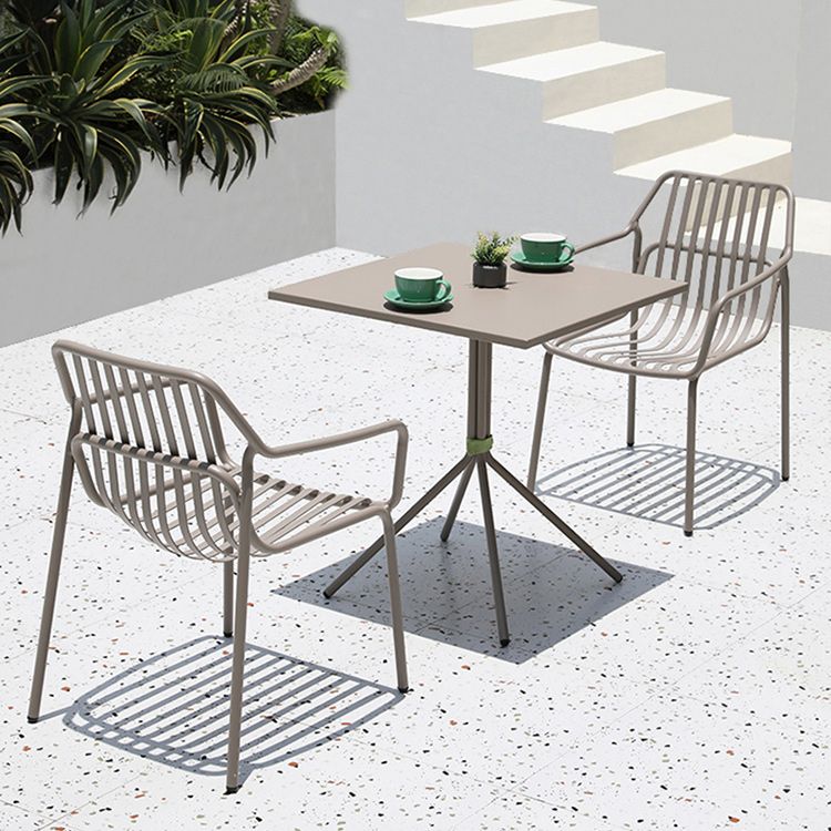 Contemporary Aluminum Dining Armchair Stacking Chairs 32.28" High