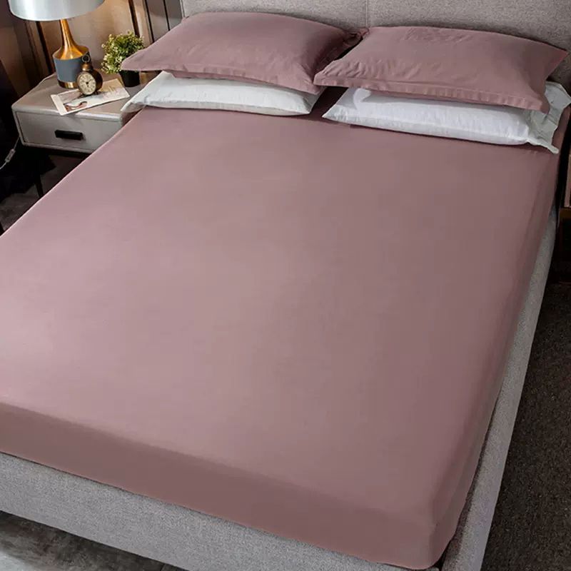 Fade Resistant Bed Sheet Solid Color One Piece Breathable Fitted Sheet