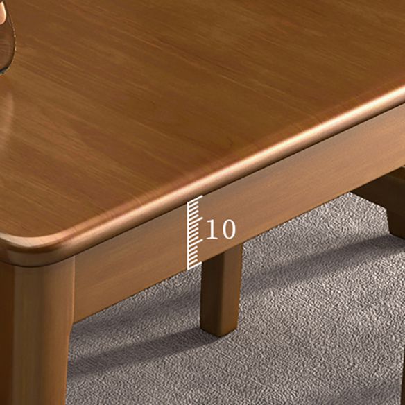 Minimalist Dining Room Set Rectangular Solid Wood Dining Table with Four-leg