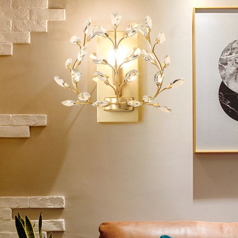 Crystal Unique Shape Wall Sconce Modern Style 1 Light Wall Light Sconce