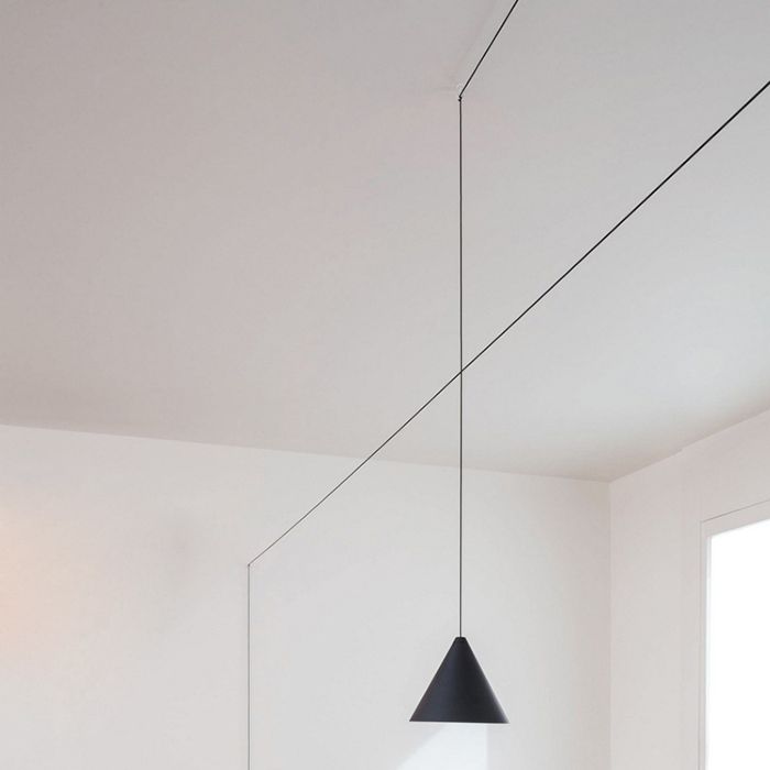 Schwarzkegel hängende Deckenleuchte zeitgenössisches Metall 1 Leichtes Suspension Anhänger Licht für Esszimmer mit verstellbarer Kabel