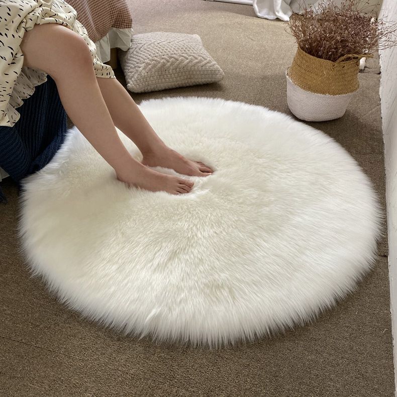 Tapis d'intérieur rond à multicolage à multicolage solide en polyester