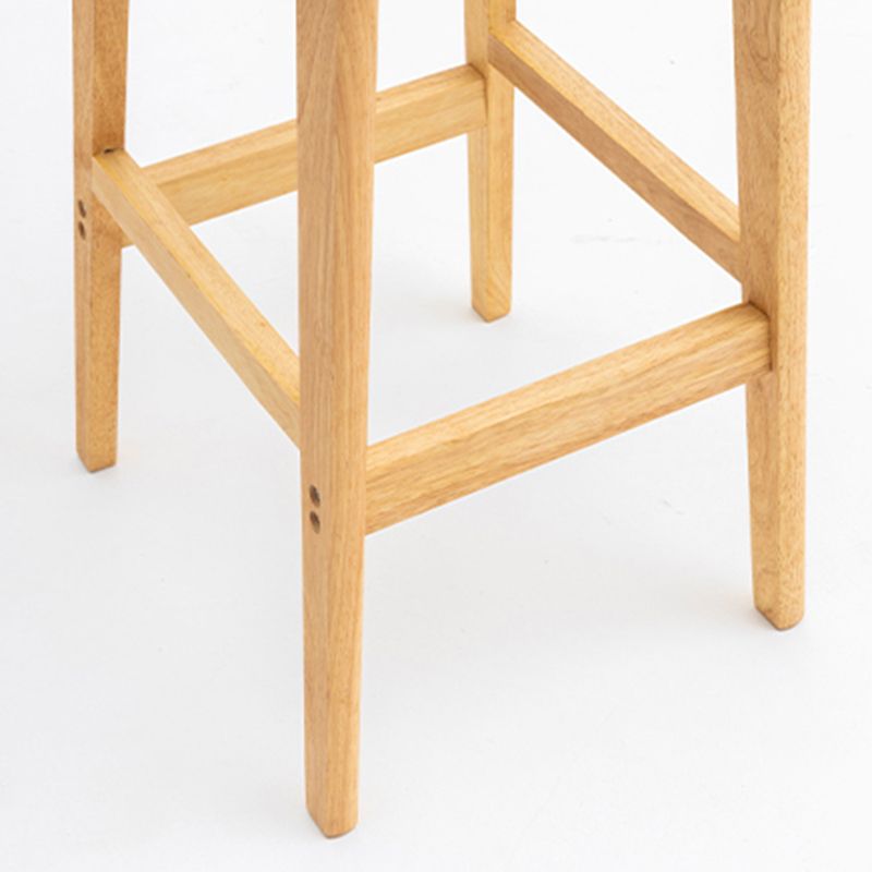 Modern Armless Backrest Counter Stool Wood Living Room Bar Stool with Cushion