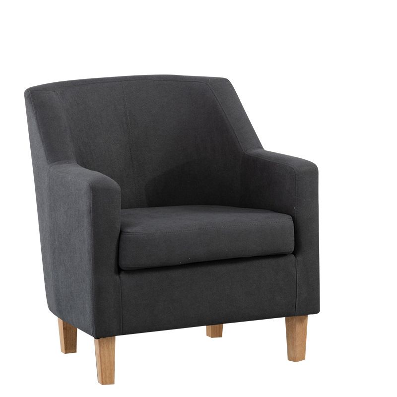 27.55" W Velvet Arm Chair Basic 4 Legs Accent Chair with Tight Back and Square Arms
