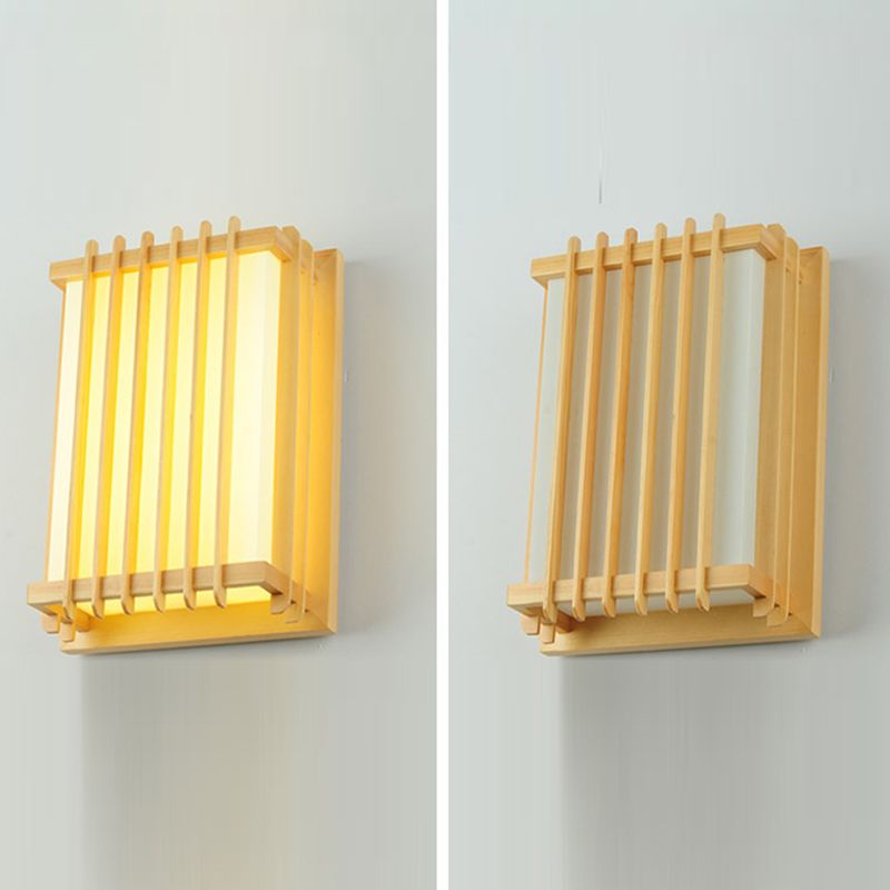 Contemporary Wooden Wall Sconce Light Creative Wall Light Fixture for Bedroom