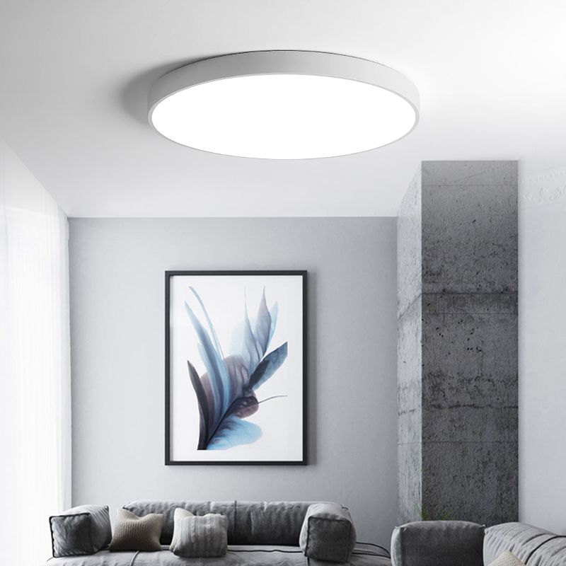 Modern Round Shape Flush Mount Lights Metal Flush Ceiling Light Fixture with Acrylic Shade