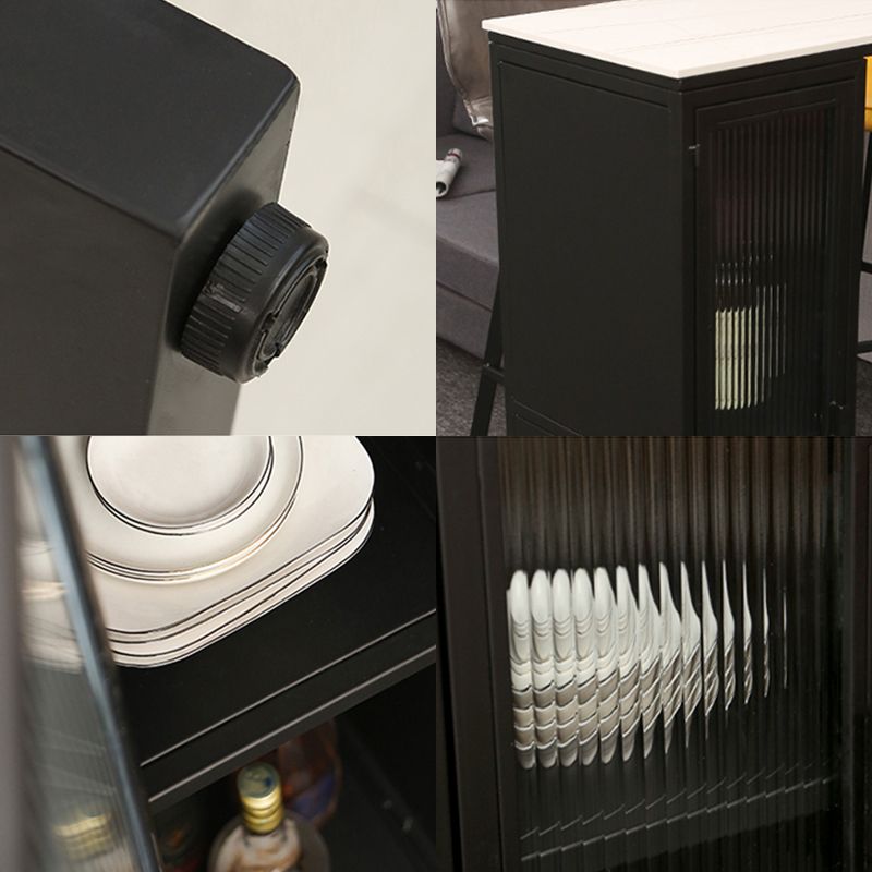 Bar Height Pub Table Modern Marble Rectangle Storage Indoor Counter Wine Table