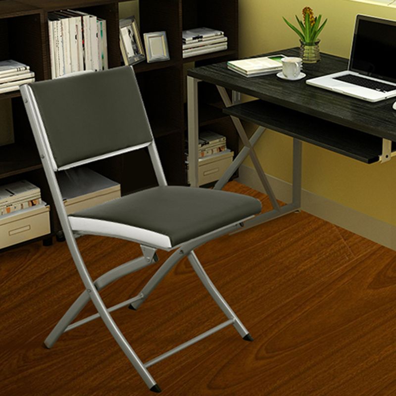 Modern Armless Upholstered Office Chair Leather Management Office Chair