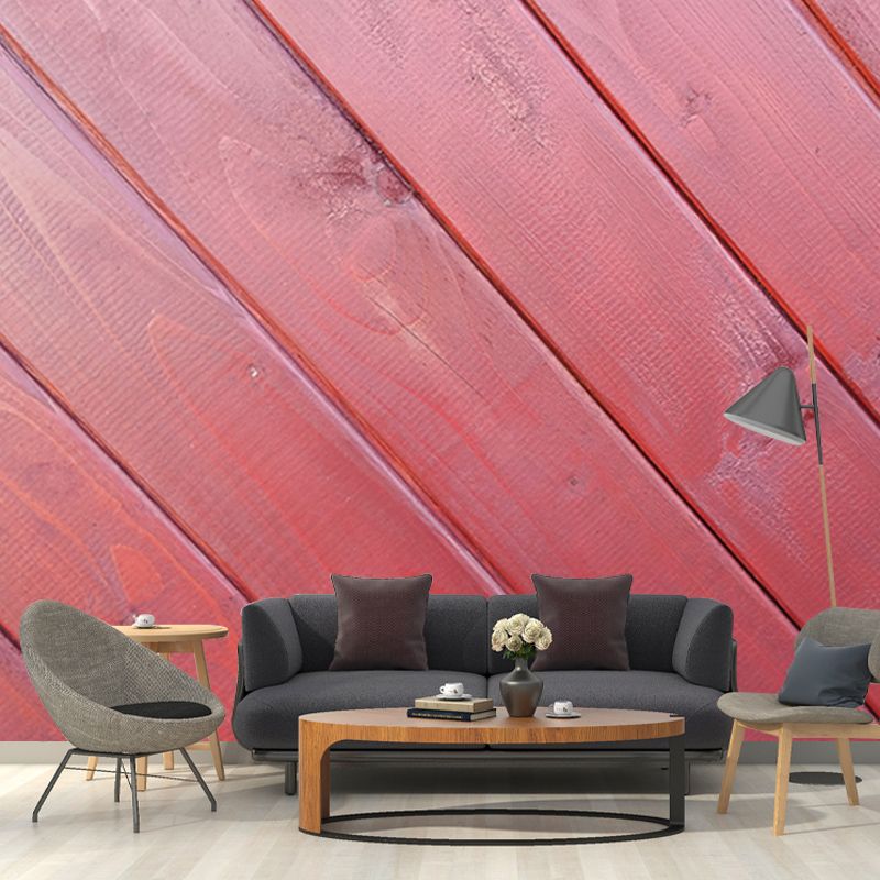 Wood Grain Stain-Resistant Wall Covering Personalized Minimalist Wall Mural for Bedroom