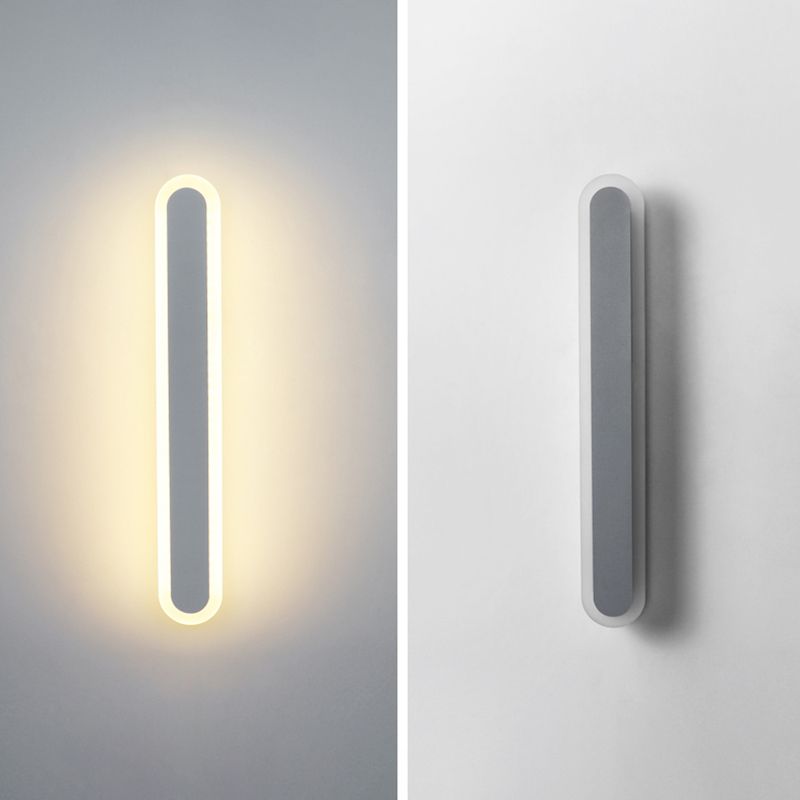 Iluminación de pared de sombra lineal de metal Estilo simple simple 1 luz de pared de pared lámpara de luz