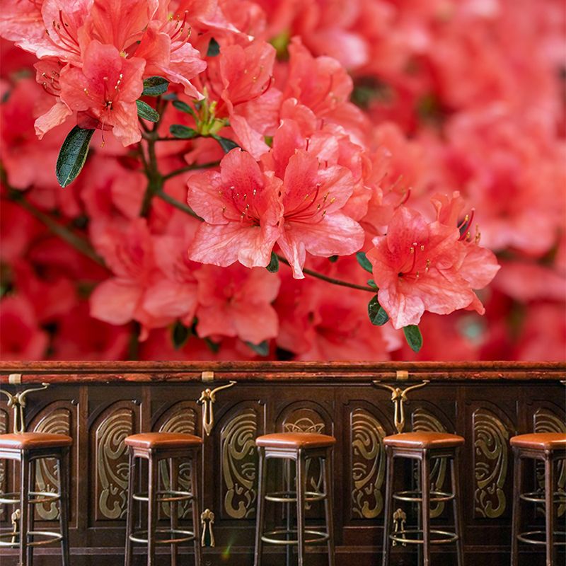 Azalea Flowe Mural Decal Contemporary Wallpaper Eco-friendly Wall Decor for Bedroom