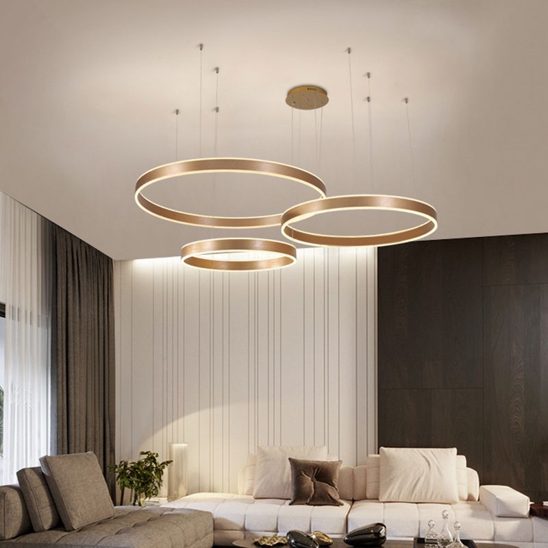 Acrylic Circle Shaped LED Ceiling Light Simplicity Living Room Chandelier Pendant Light