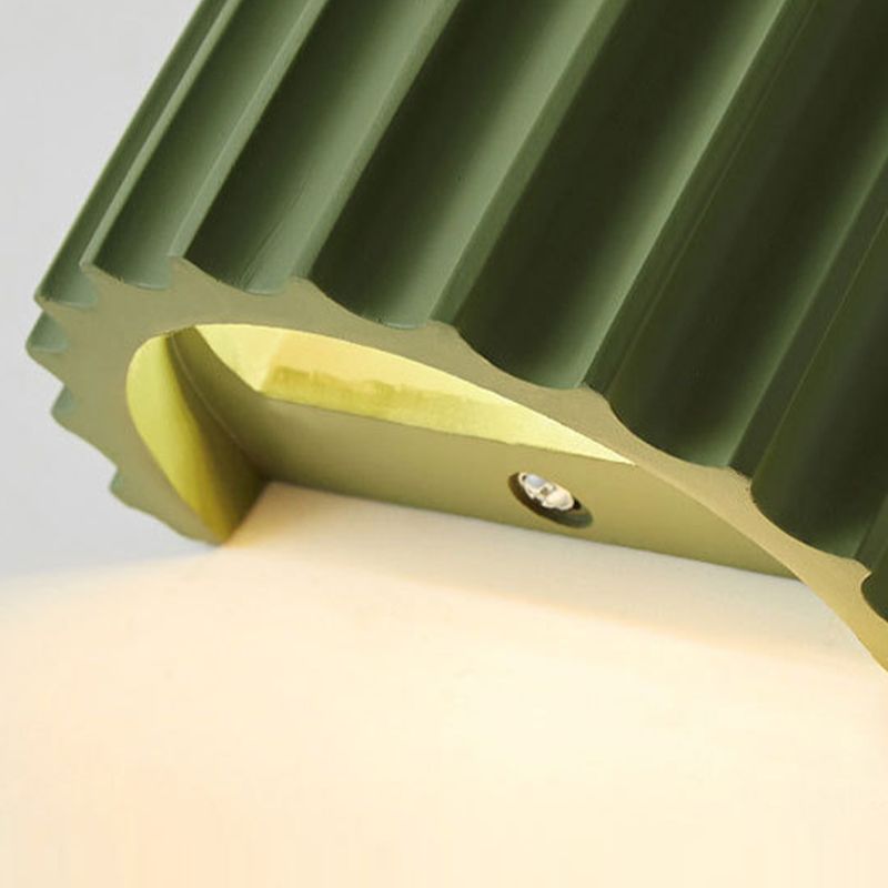 Modern Style Half Cylinder Wall Light Resin 2 Light Sconces for Bedroom