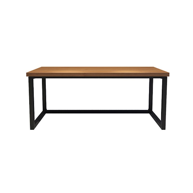 Modern Solid Wood Office Desk Rectangular Shape Task Desk with Sled Base in Brown