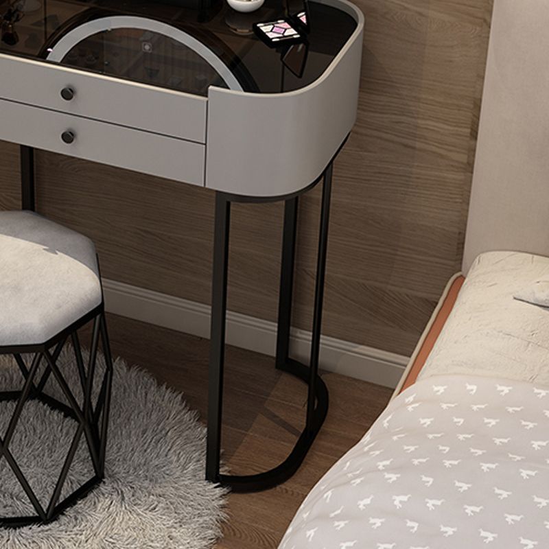 Contemporary Glass Vanity Dressing Table Bedroom Makeup Vanity Desk with Drawer