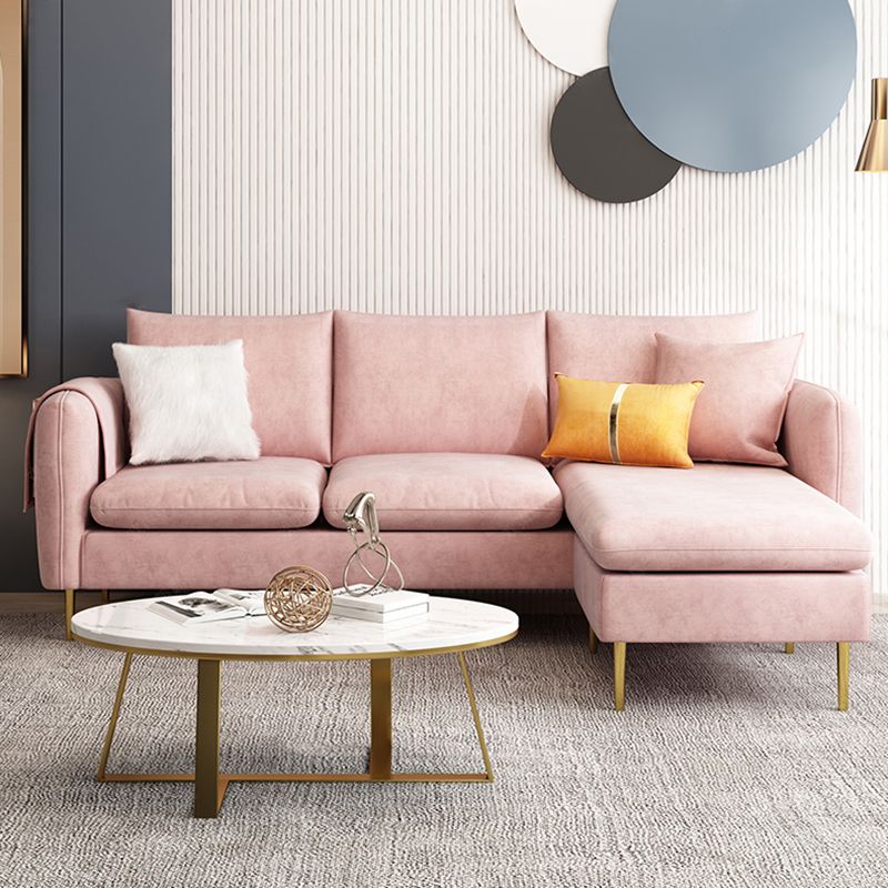 Scandinavian Velvet Sofa with 3 Pillows and Storage for Apartment