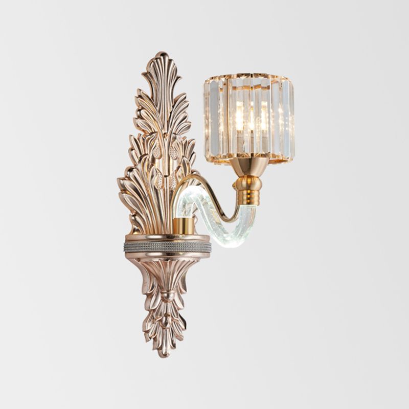 Golden 1/2-Light Modern Wall Mounted Sconce LED Crystal Wall Light