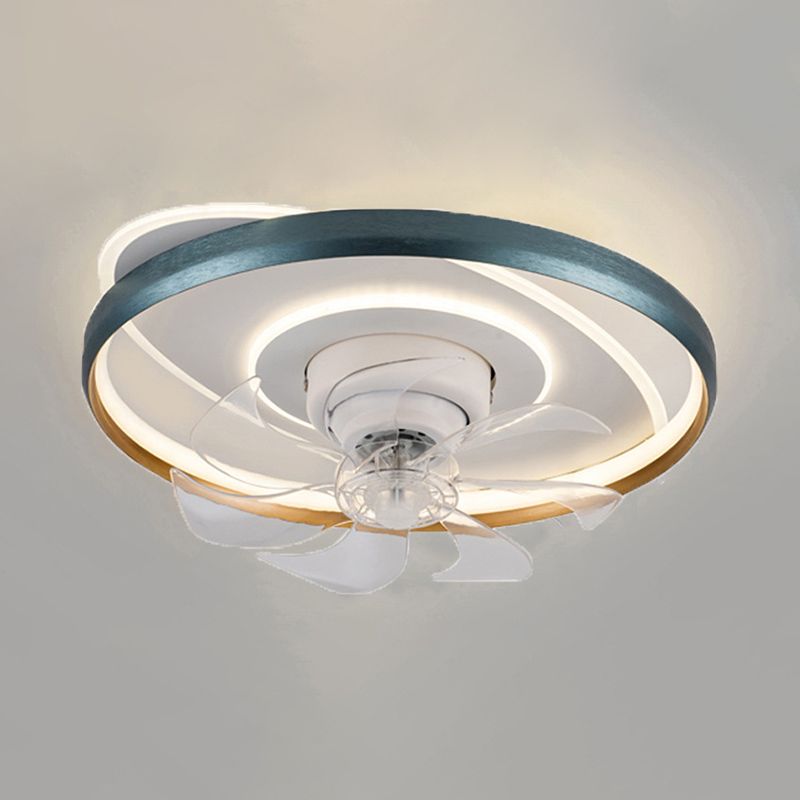 Round Ceiling Fan Light Modern LED Ceiling Mount Lamp with Acrylic Shade for Bedroom