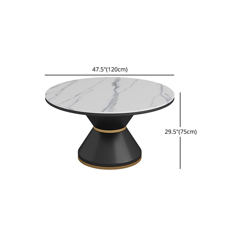 Glam 1/5/7 Pieces Dining Set Round Stone Dining Table for Dining Room
