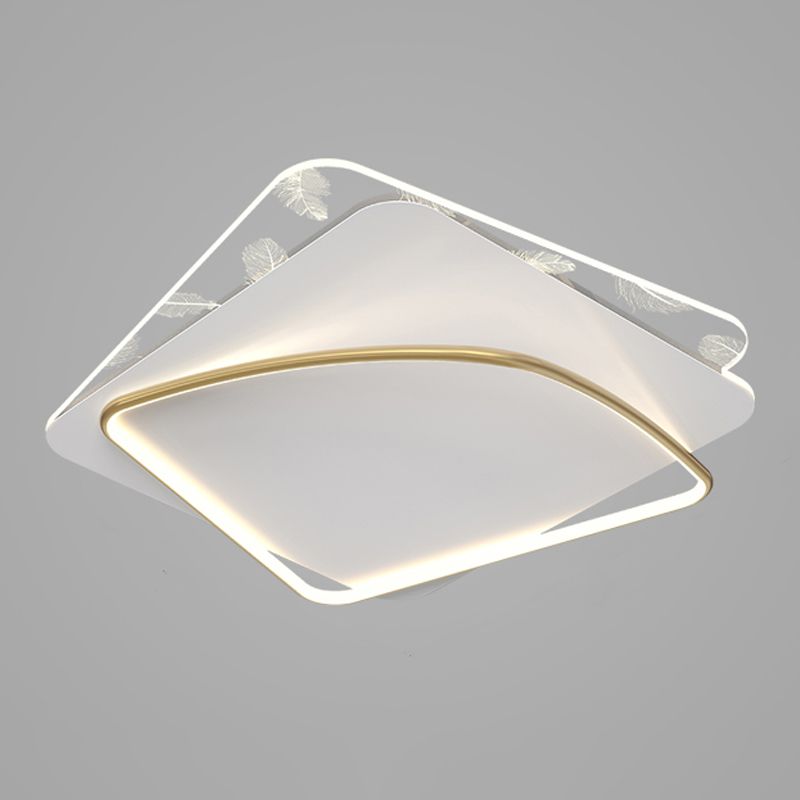 Acrilico Feather LED Flush Mount in Modern Creative Style Aluminium Geometric Massimale Fixture