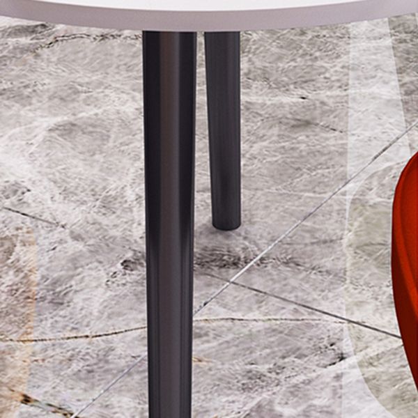 Round Shape 4 Legs Modern Dining Table White Fixed Table of Sintered Stone
