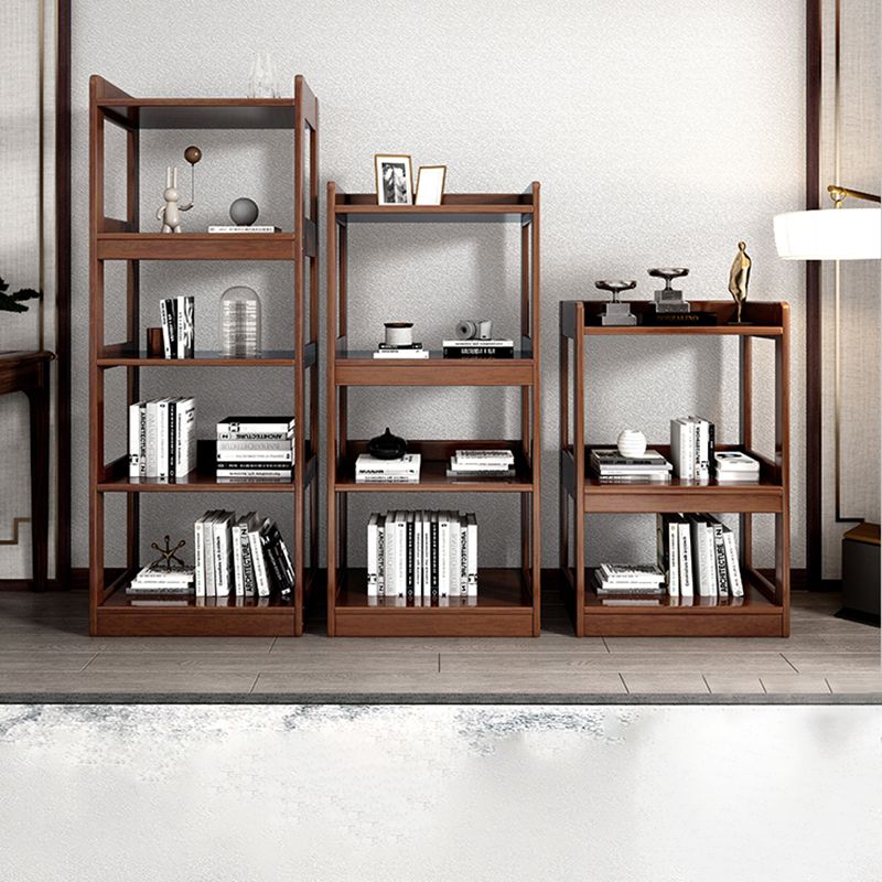 Modern Open Back Standard Bookshelf Wooden Bookcase With Shelves