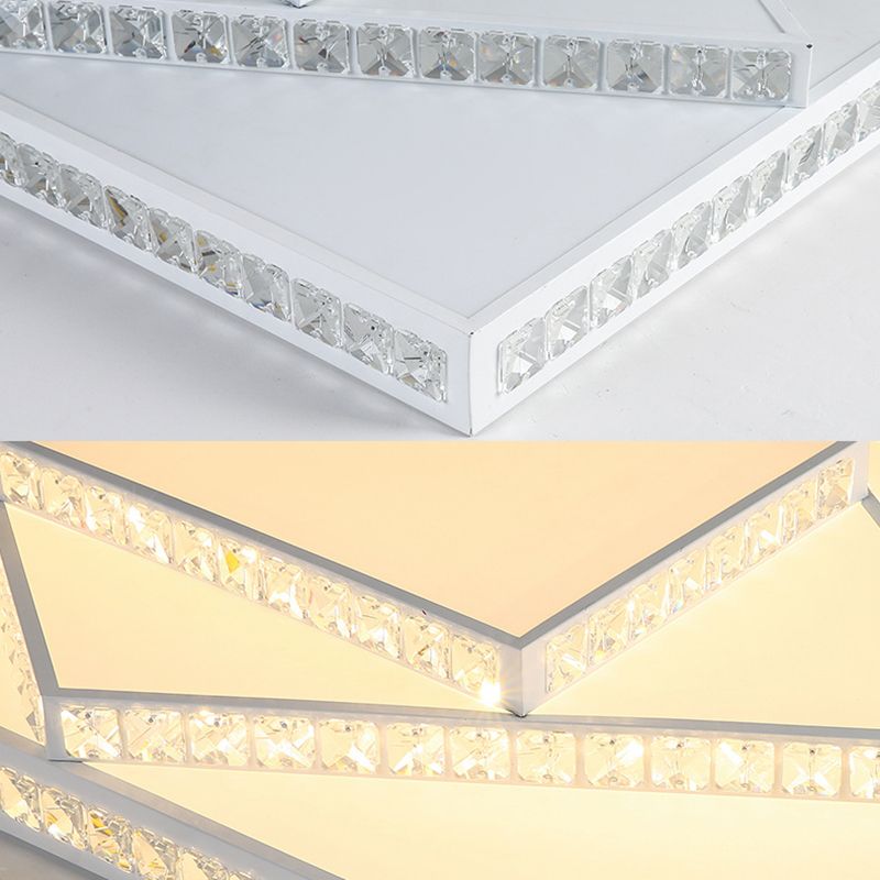 Stagger Geometric LED Ceiling Light in Modern Creative Style Crystal Flush Mount with Acrylic Shade